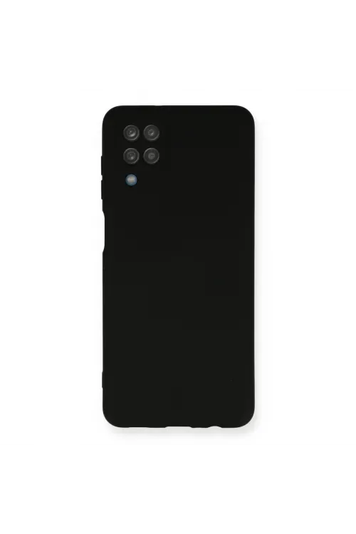 Samsung Galaxy A12 Kılıf Nano İçi Kadife Silikon - Siyah