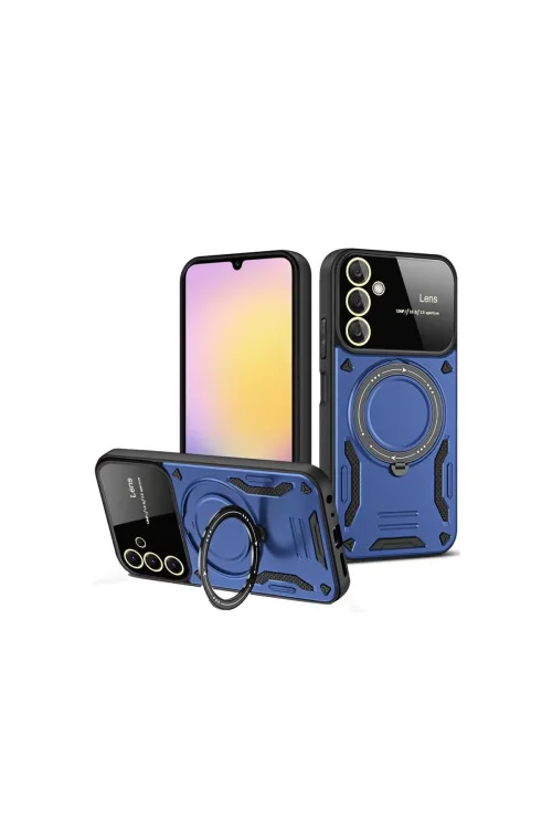 Samsung Galaxy A14 4g Kılıf Joy Lens Standlı Kapak - Lacivert