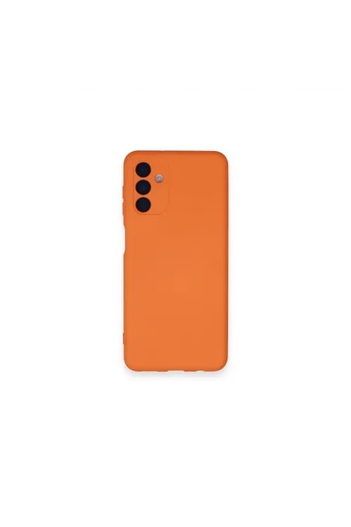 Samsung Galaxy A14 4g Kılıf Nano İçi Kadife Silikon - Turuncu