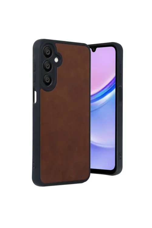 Samsung Galaxy A16 5g Kılıf Aras Deri Kapak - Taba