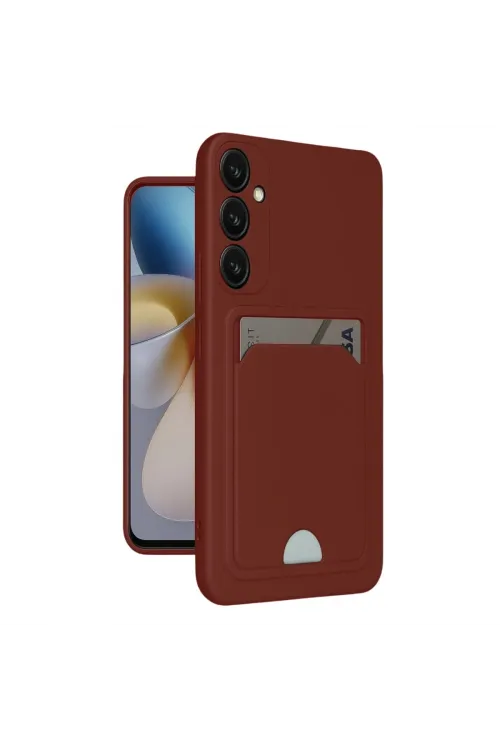 Samsung Galaxy A16 5g Kılıf Kelvin Kartvizitli Silikon - Bordo