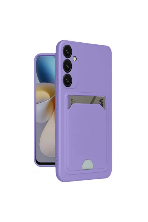 Samsung Galaxy A16 5g Kılıf Kelvin Kartvizitli Silikon - Lila