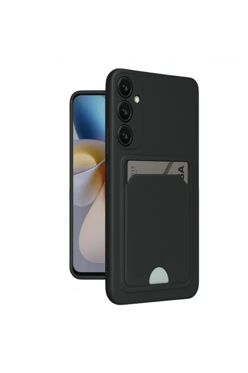 Samsung Galaxy A16 5g Kılıf Kelvin Kartvizitli Silikon - Siyah