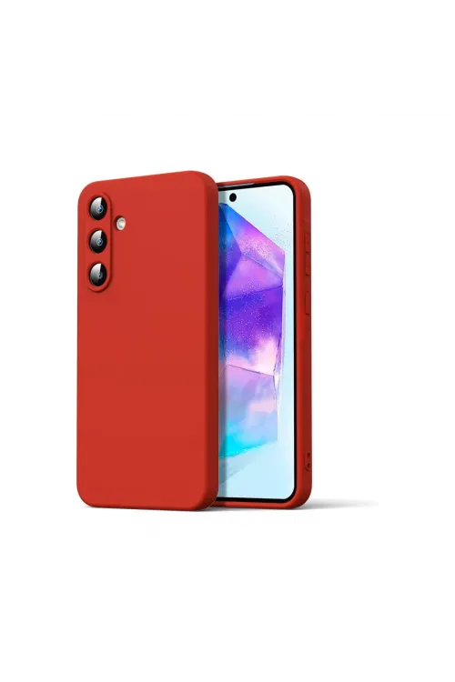 Samsung Galaxy A16 5g Kılıf Nano İçi Kadife Silikon - Kırmızı