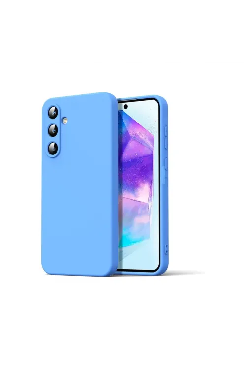Samsung Galaxy A16 5g Kılıf Nano İçi Kadife Silikon - Mavi