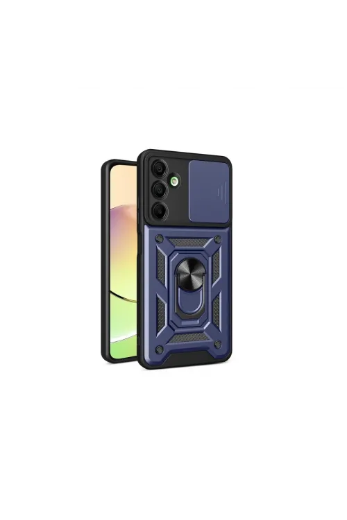 Samsung Galaxy A16 5g Kılıf Pars Lens Yüzüklü Silikon - Lacivert