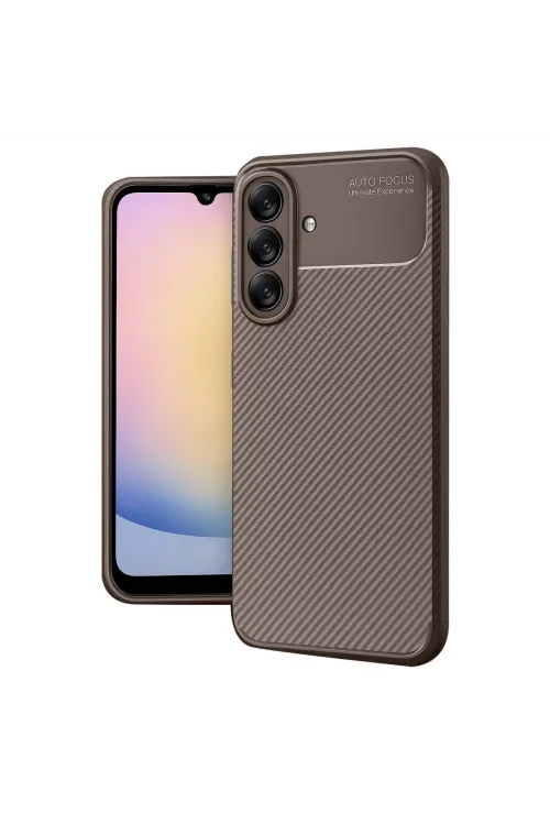 Samsung Galaxy A17 5g Auto Focus Karbon Kapak - Kahverengi