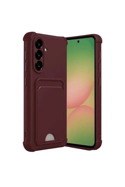 Samsung Galaxy A17 5g Kelvin Kartvizitli Silikon - Bordo