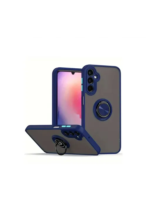 Samsung Galaxy A17 5g Montreal Yüzüklü Silikon Kapak - Lacivert