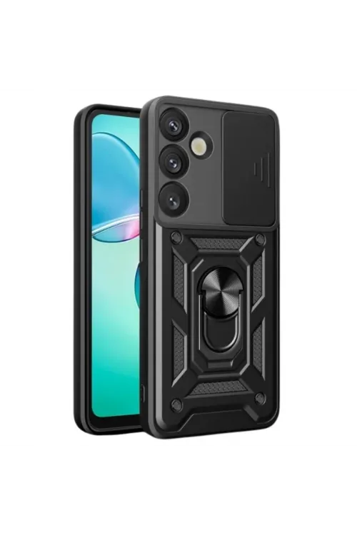 Samsung Galaxy A17 5g Pars Lens Yüzüklü Silikon - Siyah
