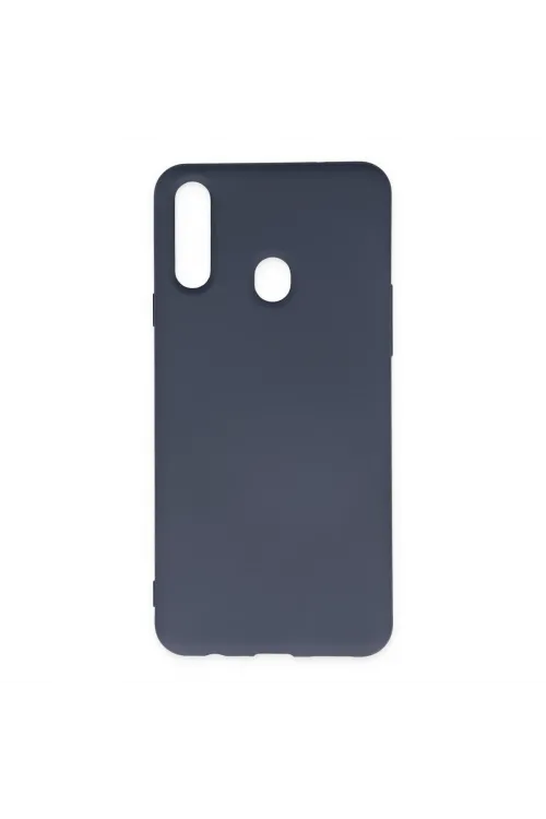 Samsung Galaxy A20s Kılıf Nano İçi Kadife Silikon - Gri