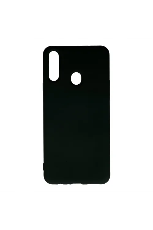 Samsung Galaxy A20s Kılıf Nano İçi Kadife Silikon - Siyah