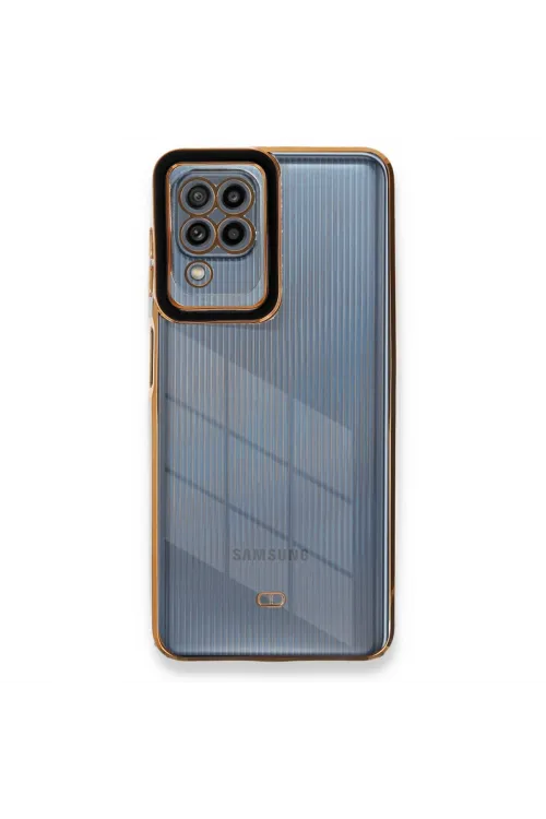 Samsung Galaxy A22 Kılıf Liva Lens Silikon - Siyah