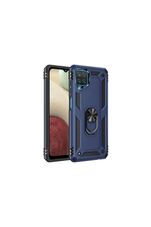 Samsung Galaxy A22 Kılıf Sofya Yüzüklü Silikon Kapak - Lacivert