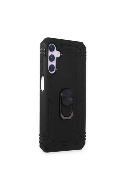 Samsung Galaxy A24 4g Kılıf Sofya Yüzüklü Silikon Kapak - Siyah