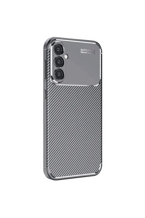 Samsung Galaxy A26 Kılıf Auto Focus Karbon Kapak - Gri
