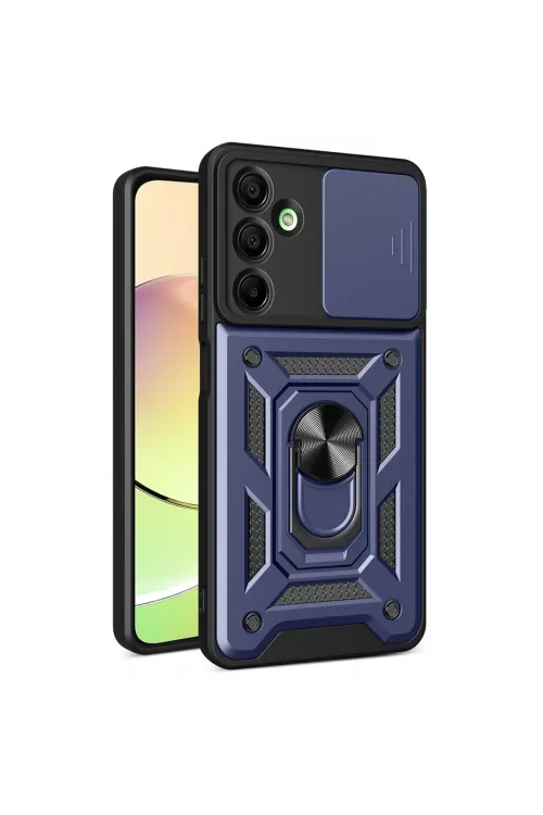 Samsung Galaxy A26 Kılıf Pars Lens Yüzüklü Silikon - Lacivert
