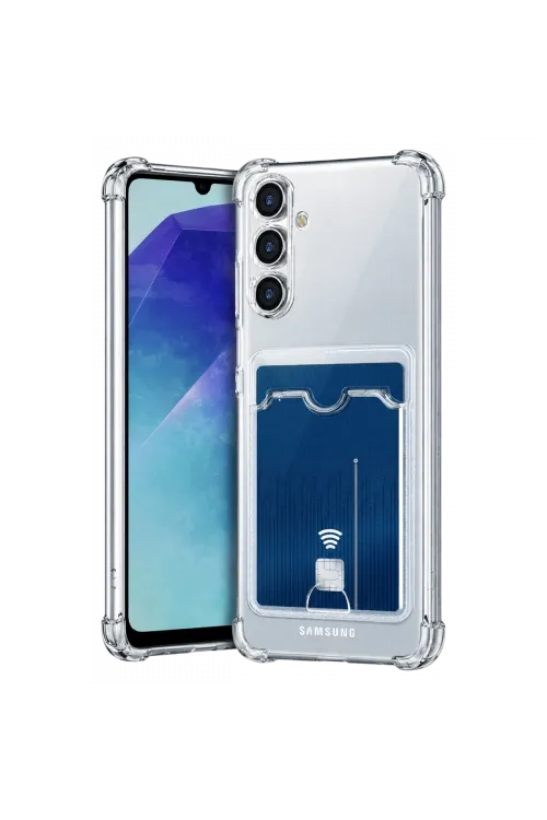 Samsung Galaxy A27 Kılıf Kart Şeffaf Silikon - Şeffaf