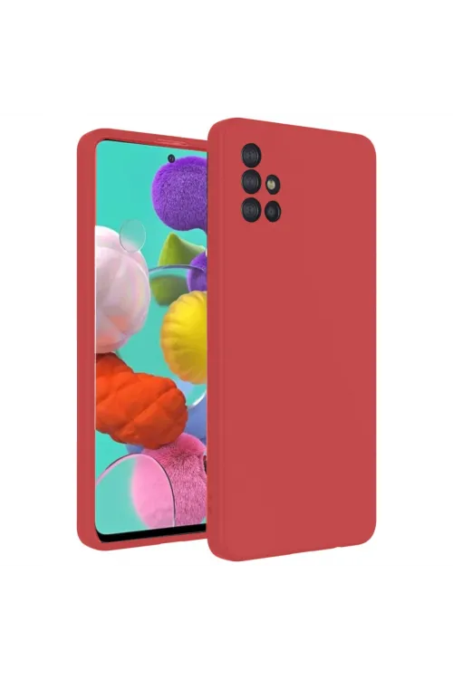 Samsung Galaxy A31 Kılıf Nano İçi Kadife Silikon - Kiremit