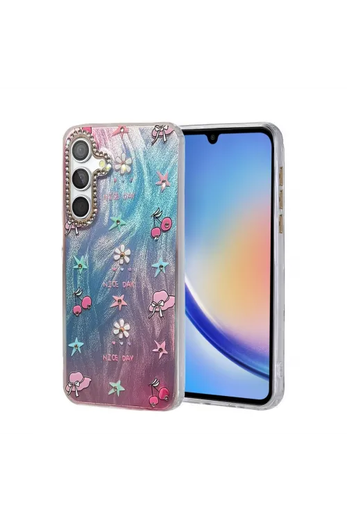 Samsung Galaxy A34 5g Kılıf Blade Aynalı Desenli Kapak - Desen 4