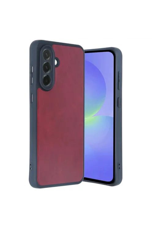 Samsung Galaxy A35 5g Kılıf Aras Deri Kapak - Bordo
