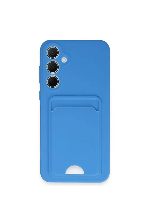 Samsung Galaxy A35 5g Kılıf Kelvin Kartvizitli Silikon - Mavi
