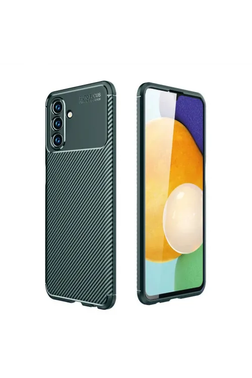 Samsung Galaxy A36 Kılıf Auto Focus Karbon Kapak - Koyu Yeşil