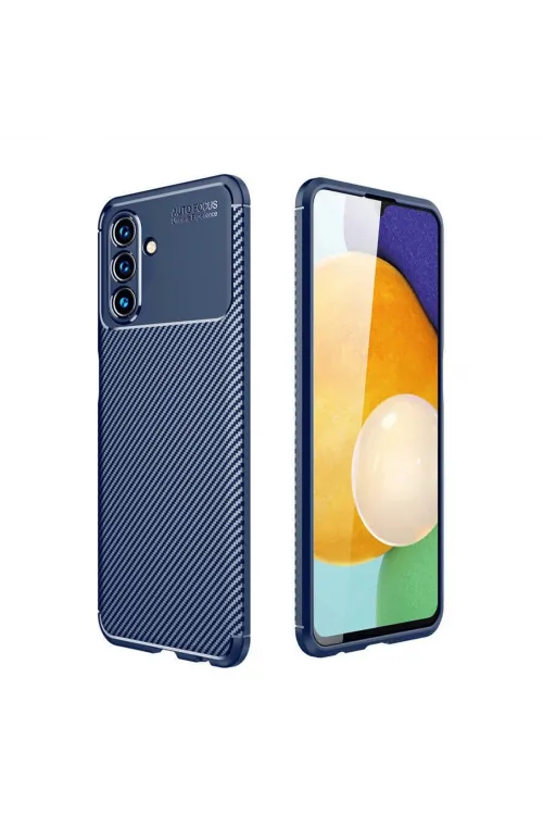Samsung Galaxy A36 Kılıf Auto Focus Karbon Kapak - Lacivert