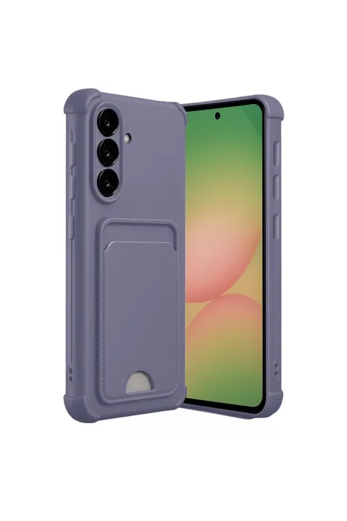 Samsung Galaxy A36 Kılıf Kelvin Kartvizitli Silikon - Lila