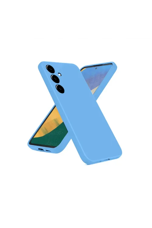 Samsung Galaxy A36 Kılıf Nano İçi Kadife Silikon - Mavi