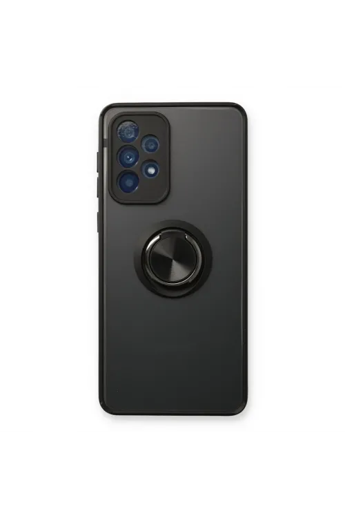 Samsung Galaxy A53 5g Kılıf Montreal Yüzüklü Silikon Kapak - Siyah