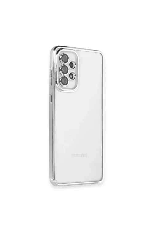 Samsung Galaxy A53 5g Kılıf Razer Lensli Silikon - Gümüş