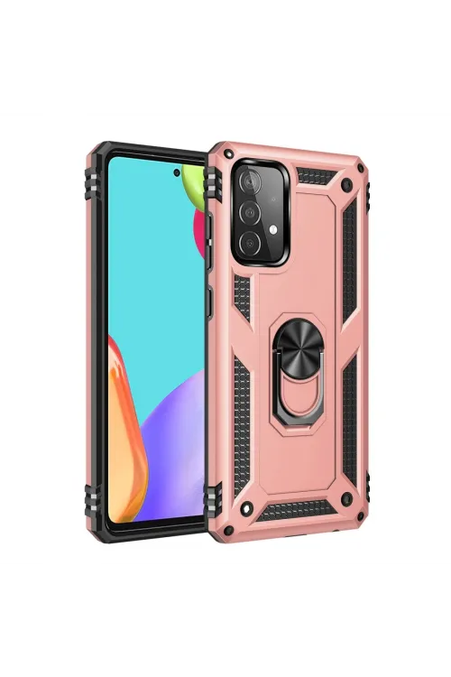 Samsung Galaxy A53 5g Kılıf Sofya Yüzüklü Silikon Kapak - Rose