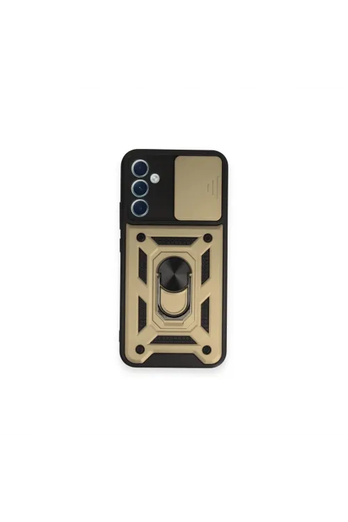 Samsung Galaxy A54 5g Kılıf Pars Lens Yüzüklü Silikon - Gold