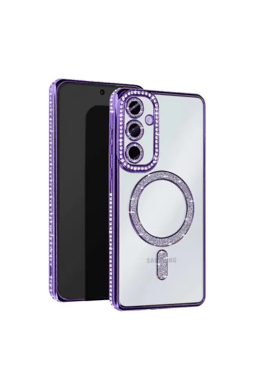 Samsung Galaxy A55 5g Joke Simli Magneticsafe Kılıf - Derin Mor