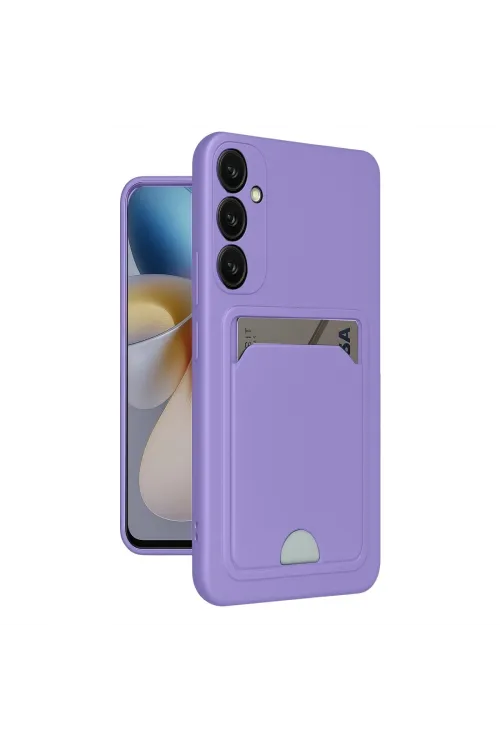 Samsung Galaxy A55 5g Kılıf Kelvin Kartvizitli Silikon - Lila