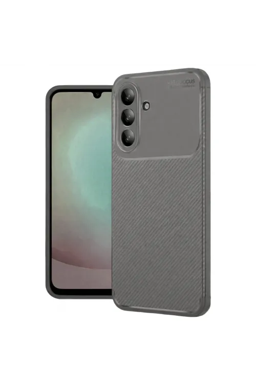 Samsung Galaxy A56 Kılıf Auto Focus Karbon Kapak - Gri