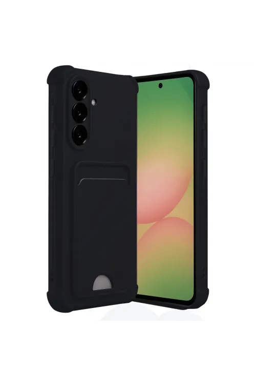 Samsung Galaxy A56 Kılıf Kelvin Kartvizitli Silikon - Siyah