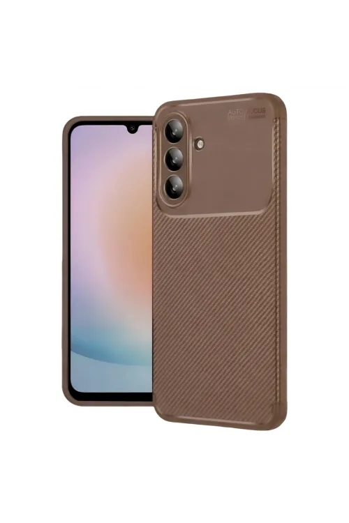 Samsung Galaxy A57 5g Auto Focus Karbon Kapak - Kahverengi