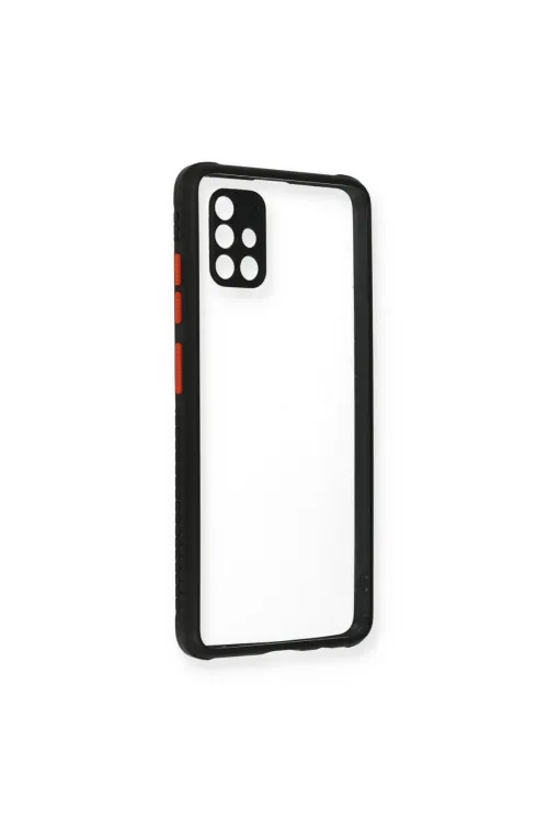Samsung Galaxy A71 Kılıf Miami Şeffaf Silikon - Siyah