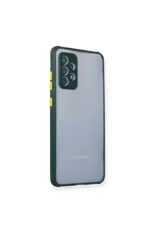 Samsung Galaxy A72 Kılıf Miami Şeffaf Silikon - Koyu Yeşil
