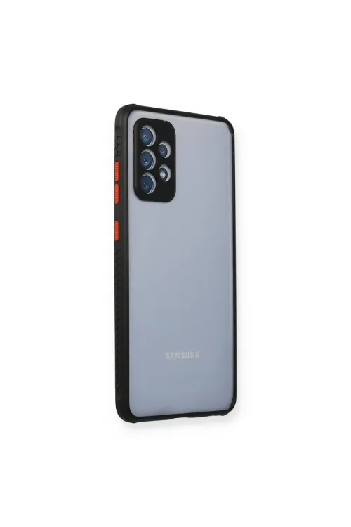 Samsung Galaxy A72 Kılıf Miami Şeffaf Silikon - Siyah