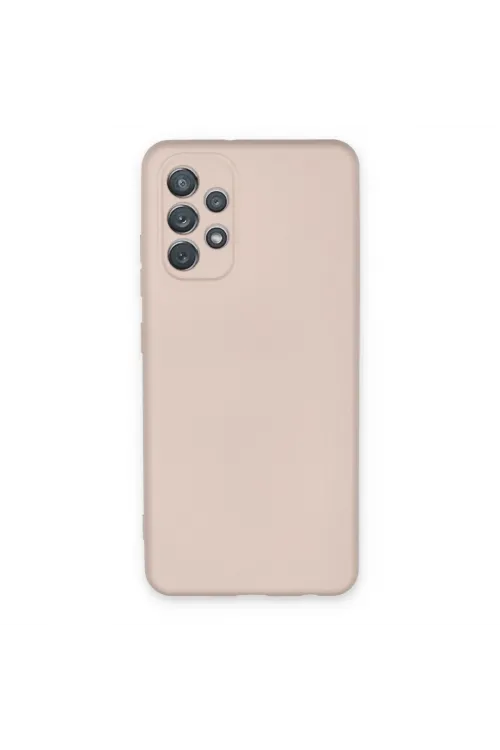 Samsung Galaxy A72 Kılıf Nano İçi Kadife Silikon - Pudra