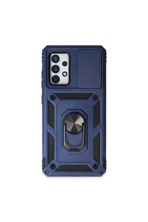 Samsung Galaxy A72 Kılıf Pars Lens Yüzüklü Silikon - Lacivert