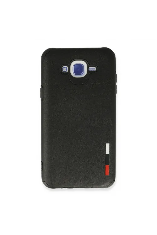 Samsung Galaxy J7 Kılıf Loop Deri Silikon - Siyah