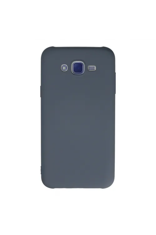 Samsung Galaxy J7 Kılıf Nano İçi Kadife Silikon - Gri
