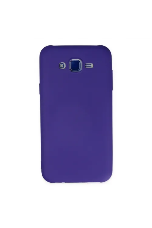 Samsung Galaxy J7 Kılıf Nano İçi Kadife Silikon - Mor