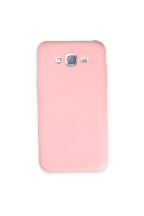 Samsung Galaxy J7 Kılıf Nano İçi Kadife Silikon - Pudra