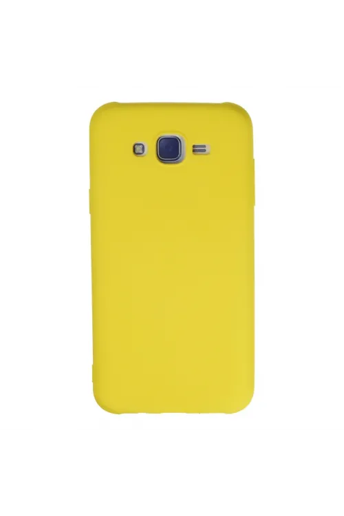 Samsung Galaxy J7 Kılıf Nano İçi Kadife Silikon - Sarı