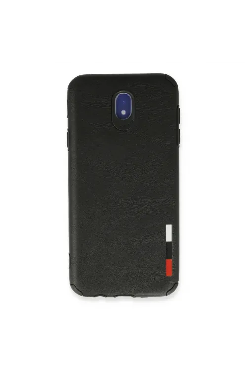 Samsung Galaxy J7 Pro / J730 Kılıf Loop Deri Silikon - Siyah